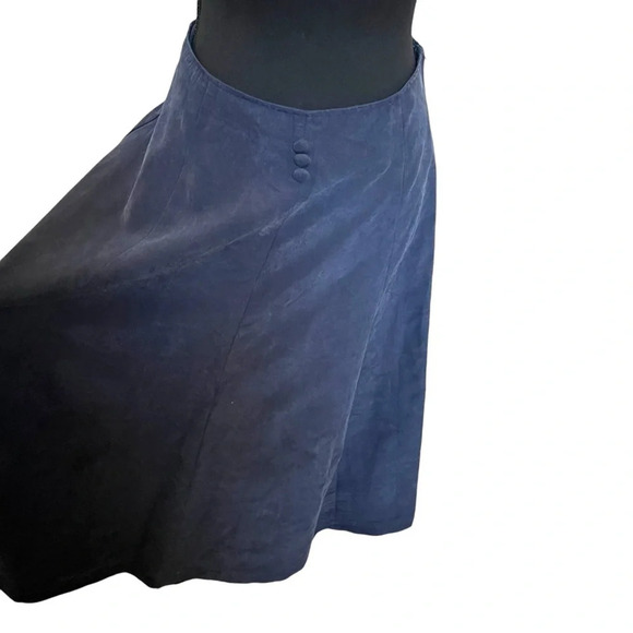 Faux Suede Adjustable Midi Maxi Skirt Blue Size Large - Picture 4 of 7